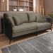 Sofá Living Mondaí 4 Lugares 262 cm Veludo Cappuccino Pés de Ferro Preto - D'Rossi