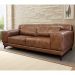 Sofá Malta 03 Lugares Couro Softline Mel B201 220 cm Pés Metálicos - D'Rossi
