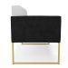 Sofá Namoradeira 2 Lugares Base Industrial Dourado Elisa Preto/Linho Cinza A05 D03 - D'Rossi
