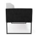 Sofá Namoradeira 2 Lugares Base Industrial Preto Elisa Preto/Linho Cinza A05 D03 - D'Rossi