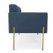 Sofá Namoradeira 2 Lugares Pé de Ferro Dourado Elisa Suede Azul Marinho D03 - D'Rossi