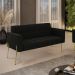 Sofá Namoradeira 2 Lugares Pé de Ferro Dourado Elisa Suede Preto D03 - D'Rossi