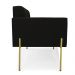 Sofá Namoradeira 2 Lugares Pé de Ferro Dourado Elisa Suede Preto D03 - D'Rossi