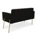Sofá Namoradeira 2 Lugares Pé de Ferro Dourado Elisa Suede Preto D03 - D'Rossi
