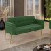 Sofá Namoradeira 2 Lugares Pé de Ferro Dourado Elisa Suede Verde D03 - D'Rossi