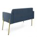 Sofá Namoradeira 2 Lugares Pé de Ferro Dourado Marisa Suede Azul Marinho D03 - D'Rossi
