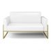 Sofá Namoradeira Base Industrial Alta Dourado Marisa Corano Branco D03 - D'Rossi