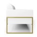 Sofá Namoradeira Base Industrial Alta Dourado Marisa Corano Branco D03 - D'Rossi