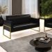 Sofá Namoradeira Base Industrial Alta Dourado Marisa Corano Preto D03 - D'Rossi