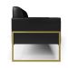 Sofá Namoradeira Base Industrial Alta Dourado Marisa Corano Preto D03 - D'Rossi