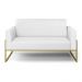 Sofá Namoradeira Base Industrial Alta Dourado Marisa Corino Branco D03 - D'Rossi