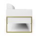 Sofá Namoradeira Base Industrial Alta Dourado Marisa Corino Branco D03 - D'Rossi