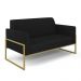 Sofá Namoradeira Base Industrial Alta Dourado Marisa Linho Preto A79 D03 - D'Rossi