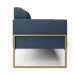 Sofá Namoradeira Base Industrial Alta Dourado Marisa Suede Azul Marinho D03 - D'Rossi