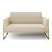 Sofá Namoradeira Base Industrial Alta Dourado Marisa Suede Bege D03 - D'Rossi