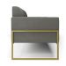 Sofá Namoradeira Base Industrial Alta Dourado Marisa Suede Grafite D03 - D'Rossi