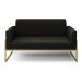 Sofá Namoradeira Base Industrial Alta Dourado Marisa Suede Preto D03 - D'Rossi