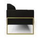 Sofá Namoradeira Base Industrial Alta Dourado Marisa Suede Preto D03 - D'Rossi