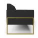 Sofá Namoradeira Base Industrial Alta Dourado Marisa Veludo Preto D03 - D'Rossi