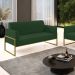 Sofá Namoradeira Base Industrial Alta Dourado Marisa Veludo Verde D03 - D'Rossi