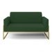 Sofá Namoradeira Base Industrial Alta Dourado Marisa Veludo Verde D03 - D'Rossi