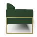 Sofá Namoradeira Base Industrial Alta Dourado Marisa Veludo Verde D03 - D'Rossi