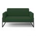 Sofá Namoradeira Base Industrial Alta Preto Marisa Veludo Verde D03 - D'Rossi