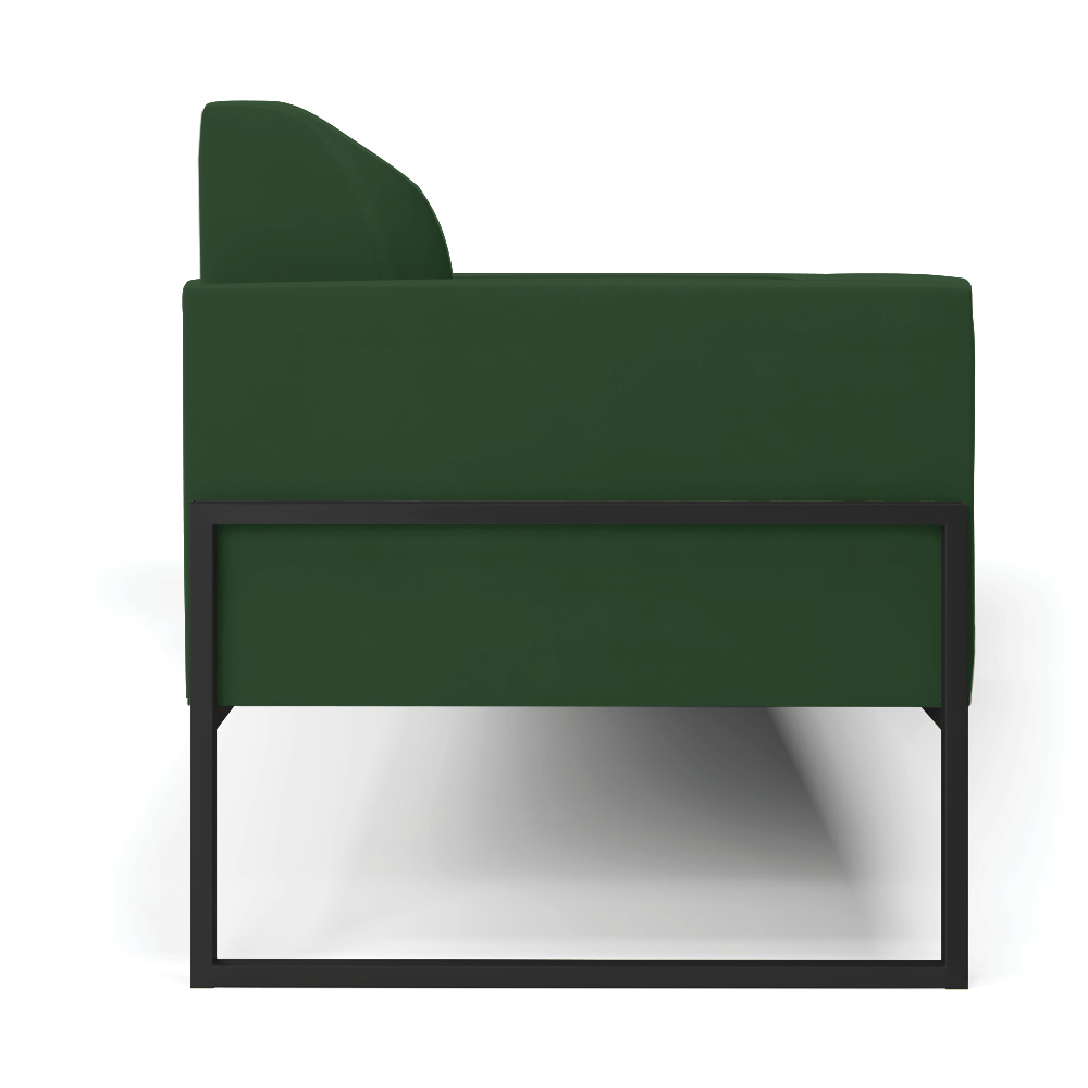 Sofá Namoradeira Base Industrial Alta Preto Marisa Veludo Verde D03 - D'Rossi