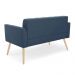 Sofá Namoradeira Elisa Suede Azul Marinho Pés Palito Natural - D'Rossi