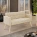 Sofá Namoradeira Elisa Suede Bege Pés Palito Natural - D'Rossi