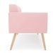 Sofá Namoradeira Elisa Suede Rosa Bebê Pés Palito Natural - D'Rossi