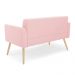 Sofá Namoradeira Elisa Suede Rosa Bebê Pés Palito Natural - D'Rossi
