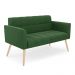 Sofá Namoradeira Elisa Suede Verde Pés Palito Natural  - D'Rossi