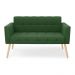 Sofá Namoradeira Elisa Suede Verde Pés Palito Natural  - D'Rossi