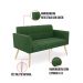 Sofá Namoradeira Elisa Suede Verde Pés Palito Natural  - D'Rossi