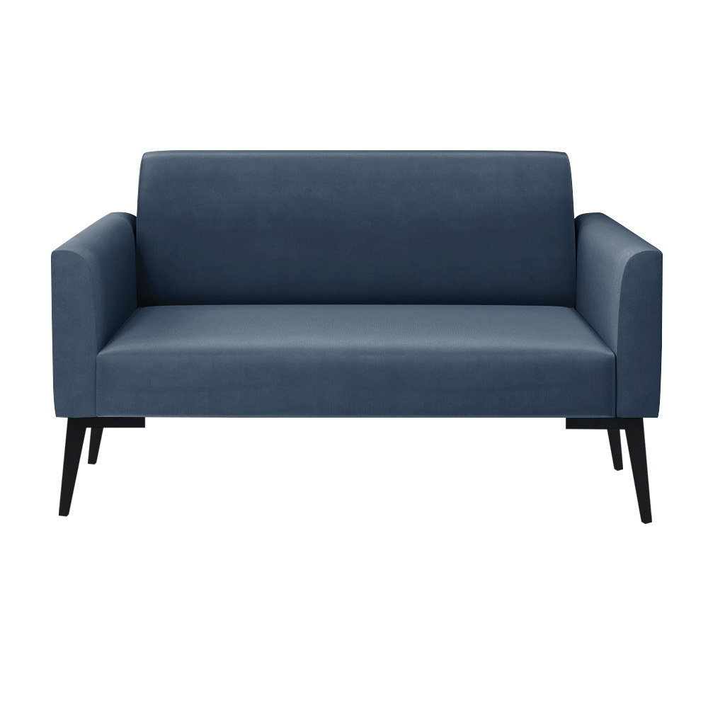 Sofá Namoradeira Pés Villach Marisa Suede Azul Marinho D03 - D'Rossi