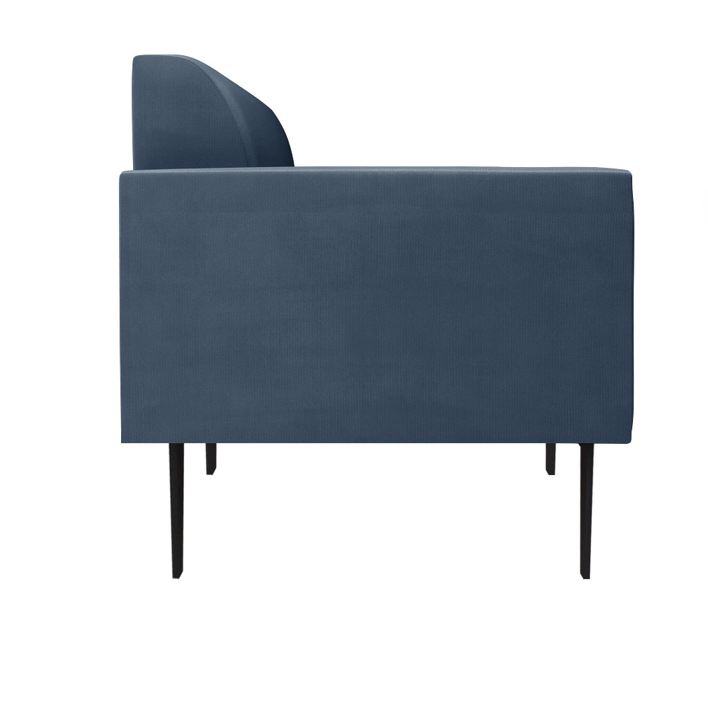 Sofá Namoradeira Pés Villach Marisa Suede Azul Marinho D03 - D'Rossi