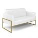 Sofá Namoradeira com 2 Poltronas Base Industrial Alta Dourado Marisa Corano Branco D03 - D'Rossi