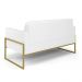 Sofá Namoradeira com 2 Poltronas Base Industrial Alta Dourado Marisa Corano Branco D03 - D'Rossi