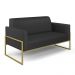 Sofá Namoradeira com 2 Poltronas Base Industrial Alta Dourado Marisa Corino Preto D03 - D'Rossi
