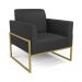 Sofá Namoradeira com 2 Poltronas Base Industrial Alta Dourado Marisa Corino Preto D03 - D'Rossi