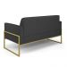 Sofá Namoradeira com 2 Poltronas Base Industrial Alta Dourado Marisa Corino Preto D03 - D'Rossi