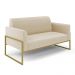 Sofá Namoradeira com 2 Poltronas Base Industrial Alta Dourado Marisa Suede Bege D03 - D'Rossi