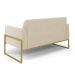 Sofá Namoradeira com 2 Poltronas Base Industrial Alta Dourado Marisa Suede Bege D03 - D'Rossi