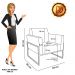 Sofá Namoradeira com 2 Poltronas Base Industrial Alta Dourado Marisa Suede Marrom D03 - D'Rossi