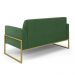 Sofá Namoradeira com 2 Poltronas Base Industrial Alta Dourado Marisa Suede Verde D03 - D'Rossi