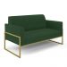 Sofá Namoradeira com 2 Poltronas Base Industrial Alta Dourado Marisa Veludo Verde D03 - D'Rossi