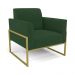 Sofá Namoradeira com 2 Poltronas Base Industrial Alta Dourado Marisa Veludo Verde D03 - D'Rossi