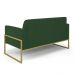 Sofá Namoradeira com 2 Poltronas Base Industrial Alta Dourado Marisa Veludo Verde D03 - D'Rossi
