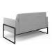 Sofá Namoradeira com 2 Poltronas Base Industrial Alta Preto Marisa Suede Cinza D03 - D'Rossi